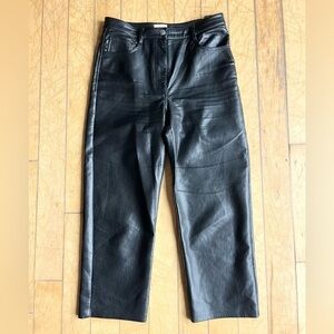 Wilfred Aritzia Faux Leather Straight Leg Trousers Size 8
